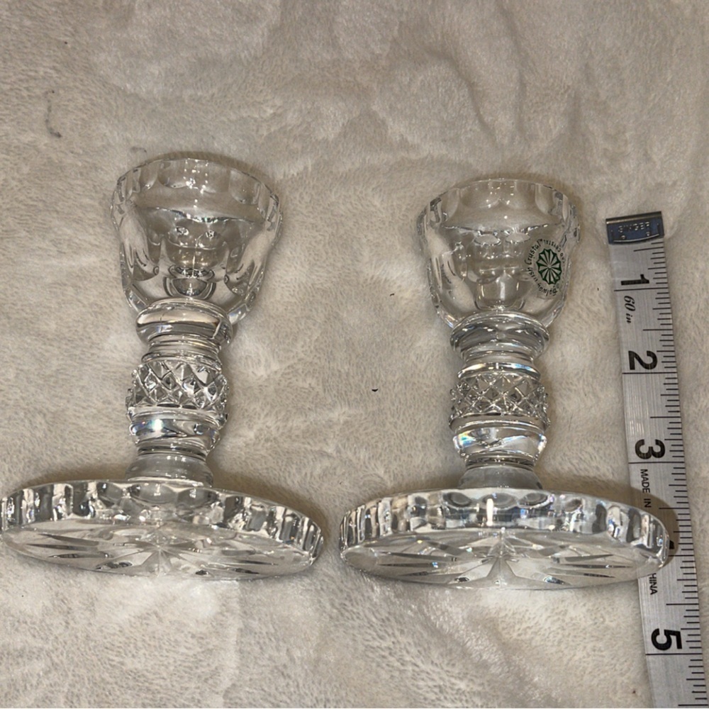Vintage Galway Irish Crystal Candle Set Lead Crystal NWT No Box - Picture 5 of 8